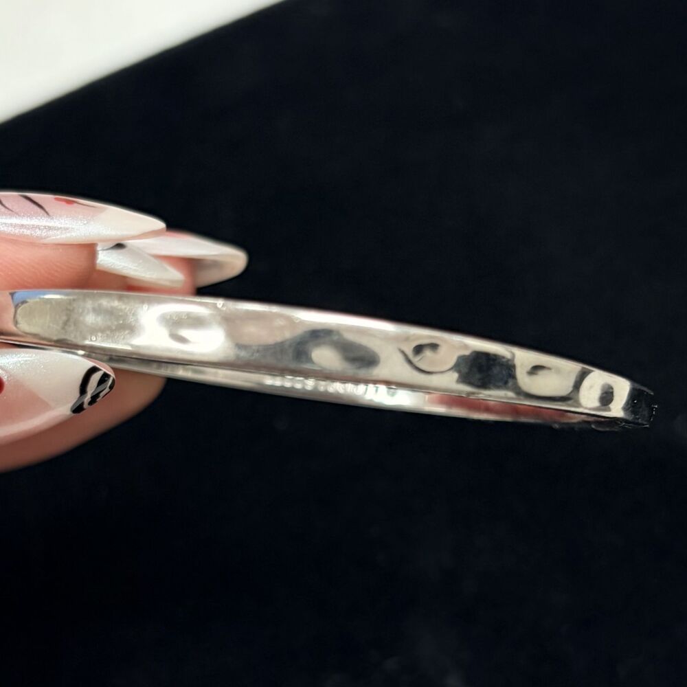 Kendra Scott Zorte Hinged Bangle Bracelet Silver Rhodium Finish - Pre-Owned - Picture 2 of 12